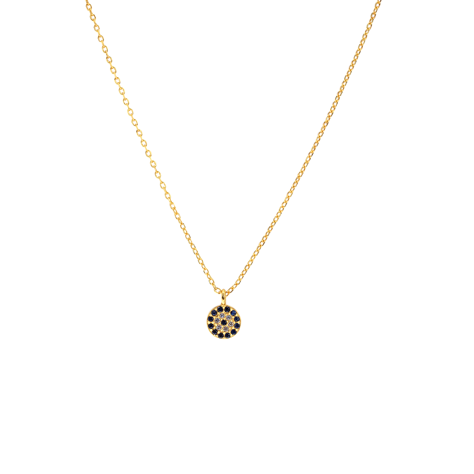 Gold Evil Eye Halskette, Disc Halskette, Auge Anhänger, Auge Charm, Kreis  Halskette, Gold Halskette aus Sterling Silber 925. - .de