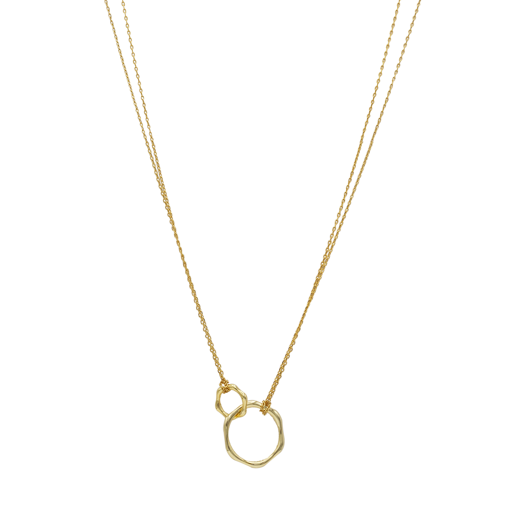 Halskette mit Anhänger Ringe Sterling 925 aus SoulSisters-Lieblingsschmuck – Silber vergoldet